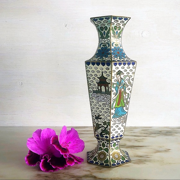 Vintage | Small Enamel Cloisonne Vase